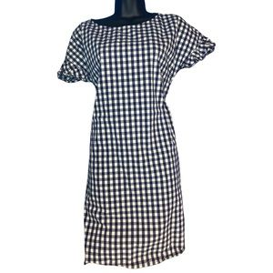 Tabitha Webb Blue  and White Gingham Cap Sleeve Dress